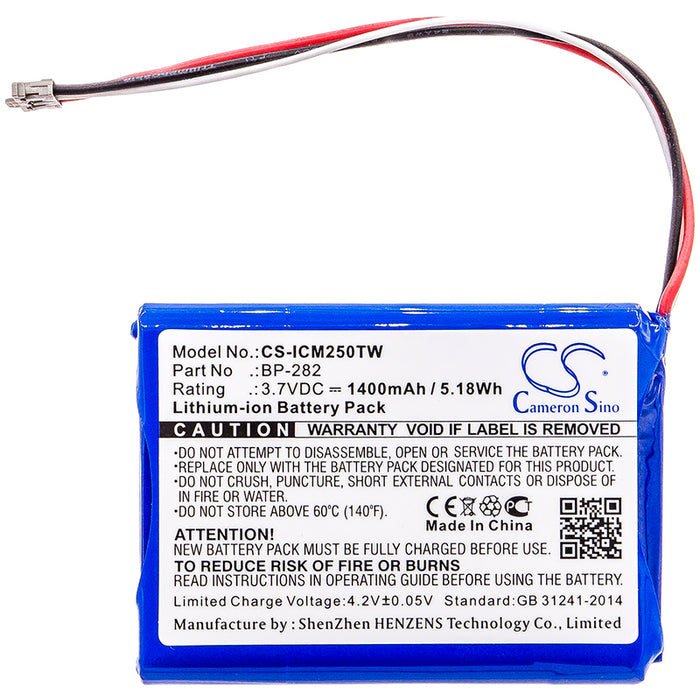 CS-ICM250TW : Battery for Icom IC-M25 - Replaces Icom BP-282