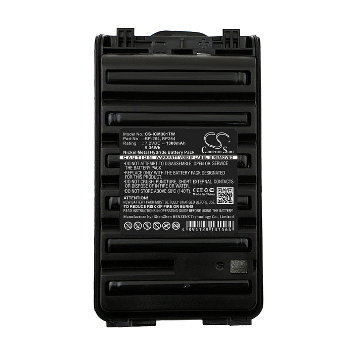 CS-ICM301TW : Battery for ICOM IC-F3001, IC-F4001, IC-F3003 and others - Replaces ICOM BP-264, BP264