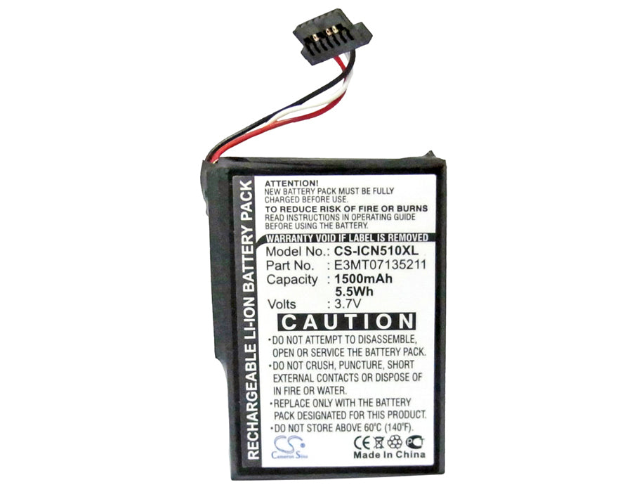 CS-ICN510XL : Battery for Navman iCN 510, iCN 520, iCN 530 and others - Replaces Navman E3MT07135211