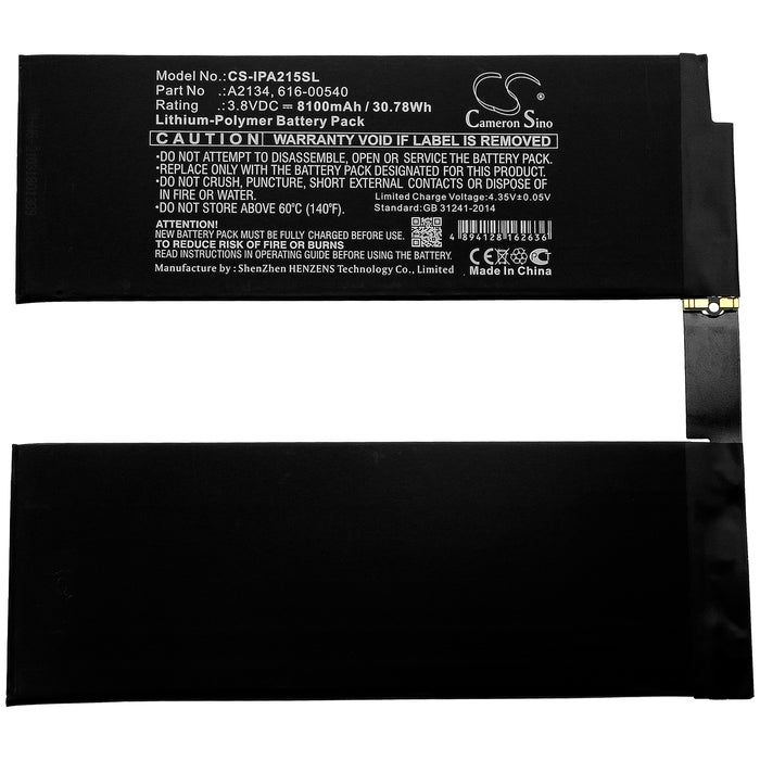 CS-IPA215SL : Battery for Apple iPad Air 3, iPad Air 3 2019, iPad Air 10.5" 2019 and others - Replaces Apple A2134, 616-00540