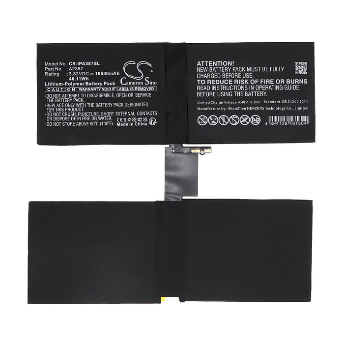 CS-IPA387SL : Battery for Apple iPad Pro 12.9 2021, iPad Pro 5th Gen 12.9 2021, A2378 and others - Replaces Apple A2387