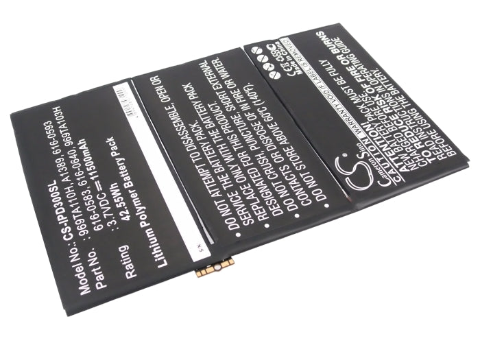CS-IPD300SL : Battery for Apple iPad 3, iPad 3 HD Wifi, MD510LL/A and others - Replaces Apple 616-0586, 616-0604, 969TA110H and others