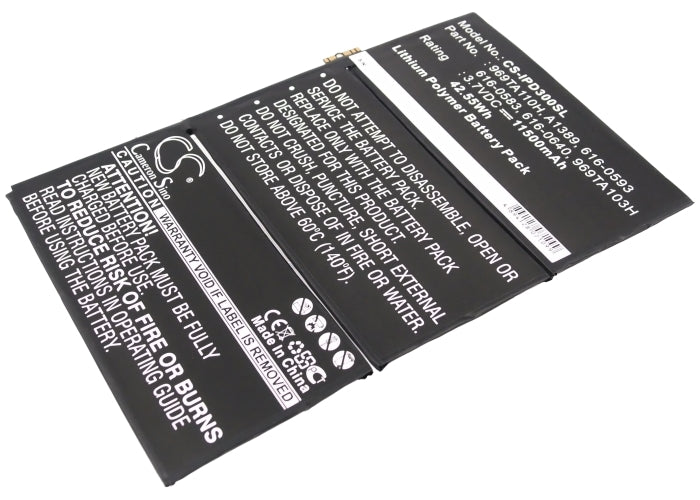 CS-IPD300SL : Battery for Apple iPad 3, iPad 3 HD Wifi, MD510LL/A and others - Replaces Apple 616-0586, 616-0604, 969TA110H and others