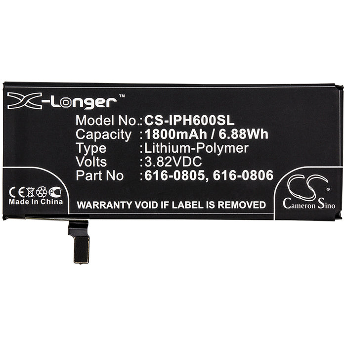 CS-IPH600SL : Battery for Apple iPhone 6, A1586, A1589 and others - Replaces Apple 616-0805, 616-0806, 616-0804 and others