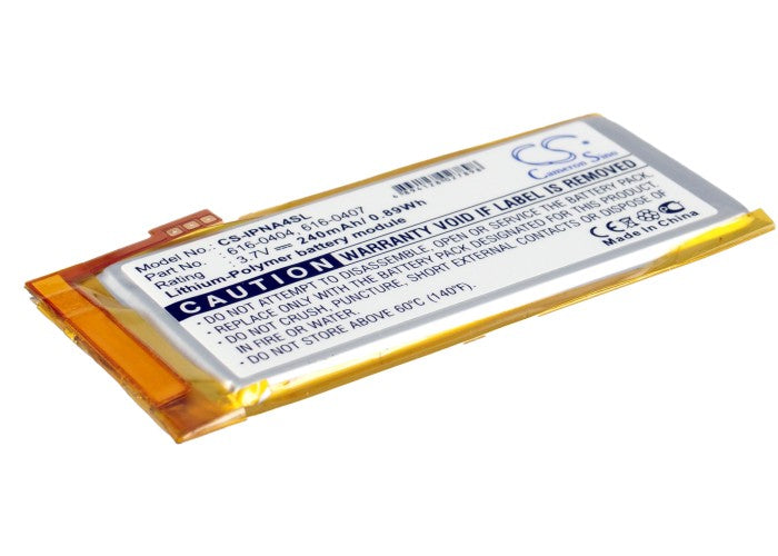 CS-IPNA4SL : Battery for Apple iPod Nano 4th 4GB, iPod Nano 4th 8GB, iPod Nano 4th 16GB and others - Replaces Apple 616-0405, 616-0407, P11G73-01-S01