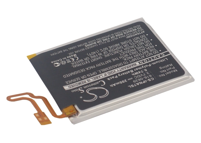 CS-IPNA7SL : Battery for Apple iPod Nano 7th, iPod Nano 7, A1446 - Replaces Apple 616-0639, 616-0640