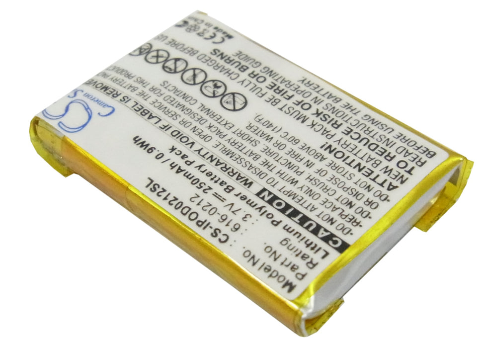 CS-IPOD0212SL : Battery for Apple iPOD Shuffle, iPOD Shuffle MB523LL/A, iPOD Shuffle MB686LL/A and others - Replaces Apple 616-0212
