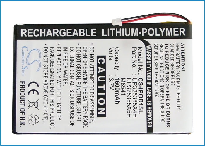 CS-IPOD1SL : Battery for Apple iPOD 1st, 2nd Generation - Replaces Apple P325385A4H