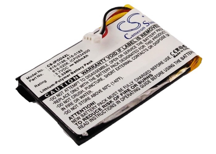 CS-IPOD4XL : Battery for Apple iPOD 4th Generation, iPOD Photo, Photo 40GB M9585ZR/A and others - Replaces Apple 616-0183, 616-0206, 616-0215 and others