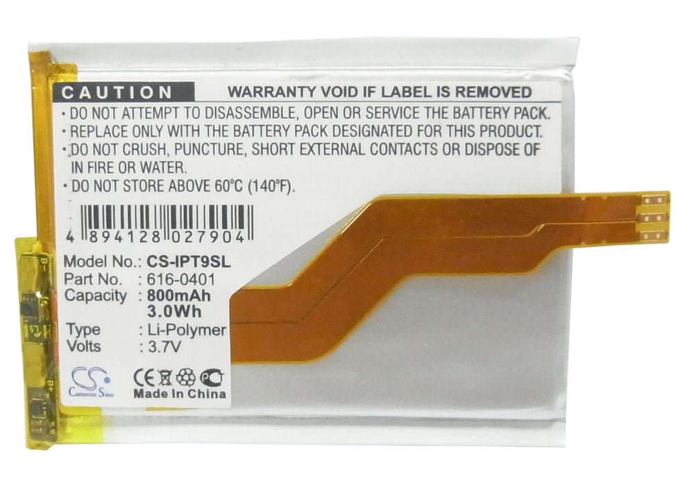 CS-IPT9SL : Battery for Apple iPod touch 2nd 4GB, iPod touch 2nd 8GB, iPod touch 2nd 16GB and others - Replaces Apple 616-0401, 616-0404, DAP284846PA