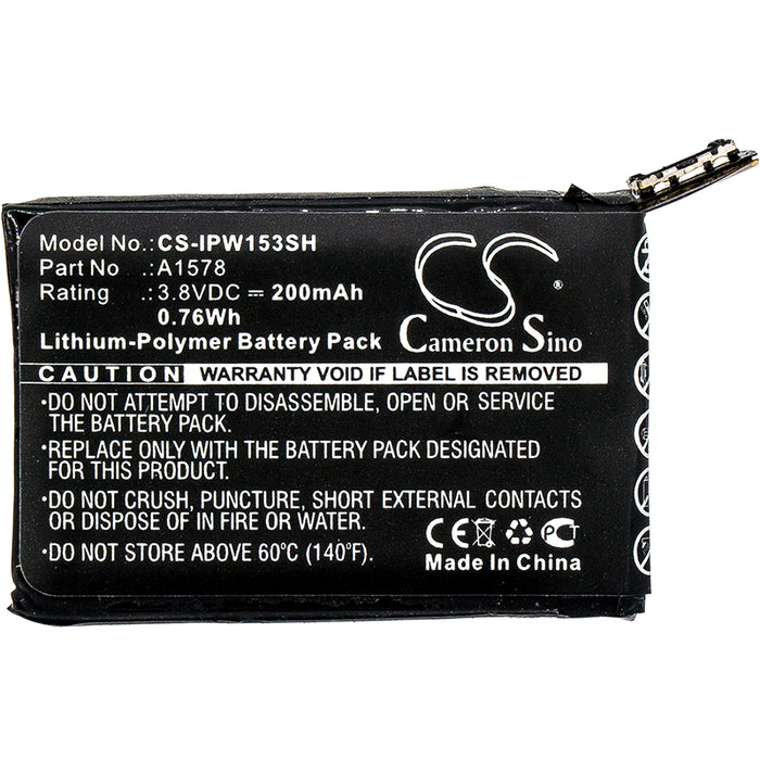 CS-IPW153SH : Battery for Apple Watch 38mm, Watch 42mm, A1553 and others - Replaces Apple A1578