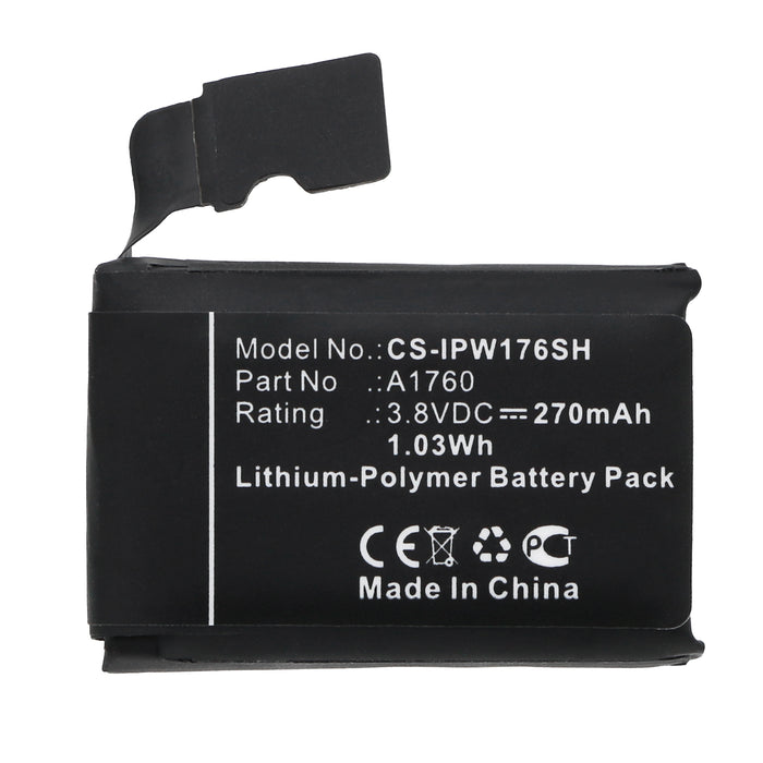 CS-IPW176SH : Battery for Apple MNNN2LL/A, MP032LL/A, Watch 2 38mm - Replaces Apple A1760