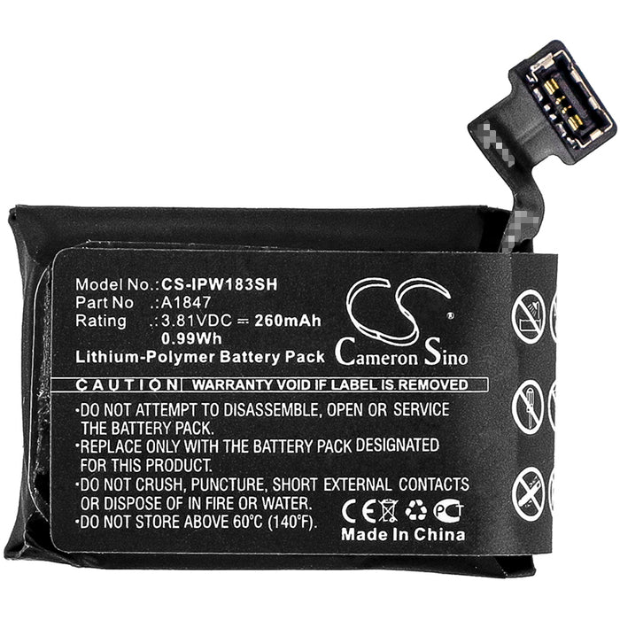 CS-IPW183SH : Battery for Apple Watch Series 3 GPS 38mm, Watch Series 3 38mm, A1860 - Replaces Apple A1847