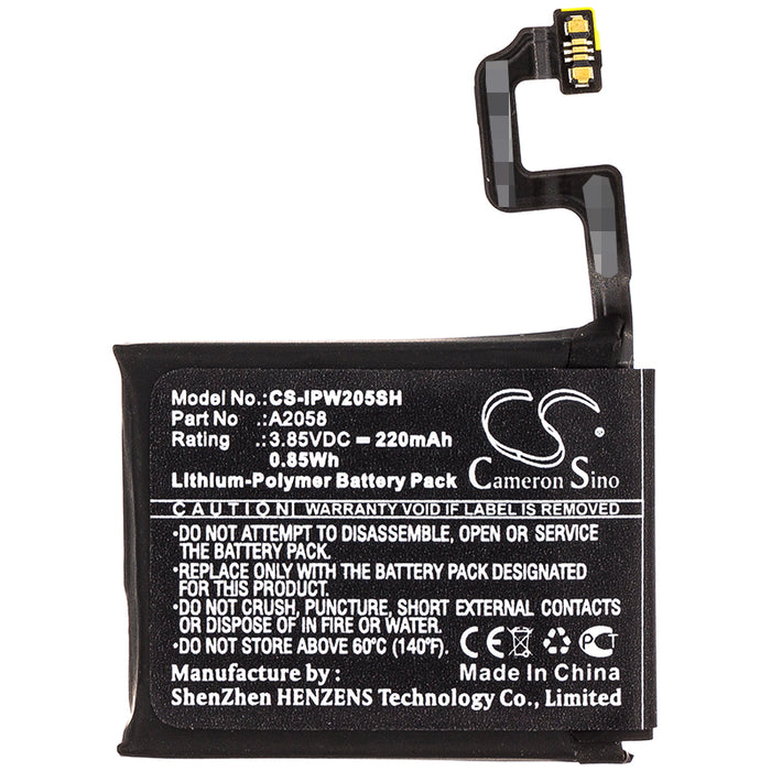 CS-IPW205SH : Battery for Apple iWatch Series 4 40mm, A1975, A1977 and others - Replaces Apple A2058