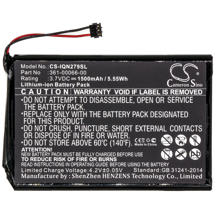 CS-IQN279SL : Battery for Garmin Nuvi 2797, Nuvi 2757, Nuvi 2757LM and others - Replaces Garmin 361-00066-00, 361-00066-10