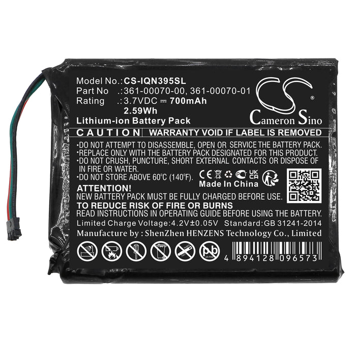 CS-IQN395SL : Battery for Garmin Nuvi 3597, 3597LMT, Nuvi 3597LMTHD and others - Replaces Garmin 361-00070-00, 361-00070-01