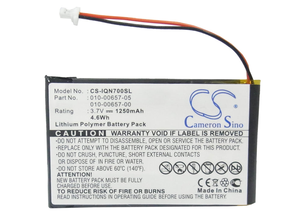 CS-IQN700SL : Battery for Garmin Nuvi 700 ( 2 wires ) - Replaces Garmin 010-00657-05, 010-00657-00, 010-00657-10