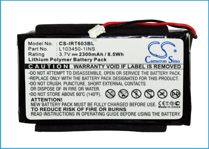 CS-IRT603BL : Battery for Intermec 600, 601, 603 and others - Replaces Intermec L103450-1INS, 317-221-001, 102-578-004