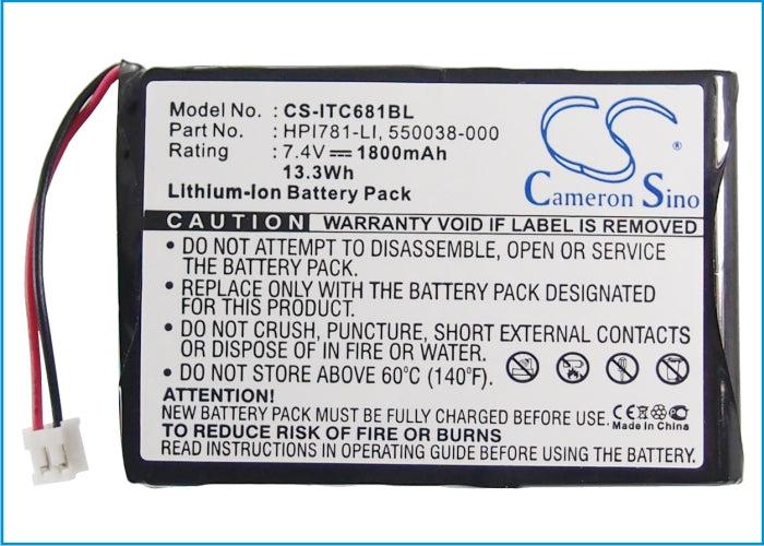 CS-ITC681BL : Battery for Intermec 681, 781, 782T and others - Replaces Intermec HPI781-LI, 550038-000, 320-082-021