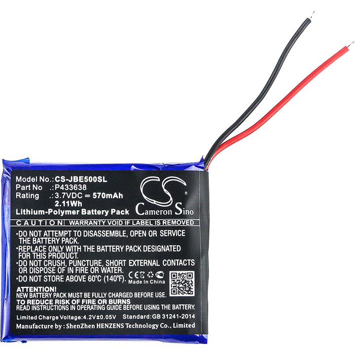 CS-JBE500SL : Battery for JBL Synchros E50BT - Replaces JBL P433638