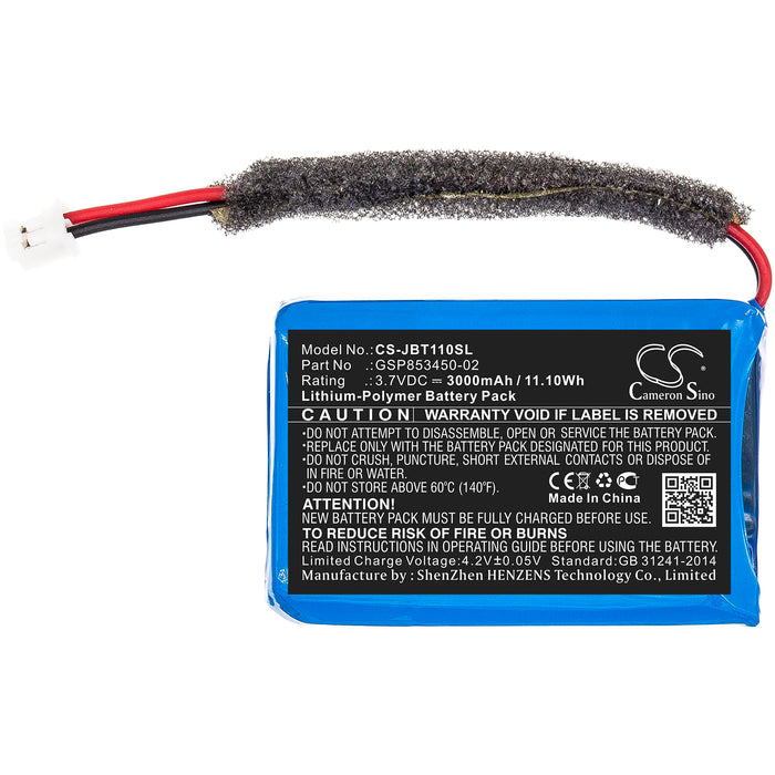 CS-JBT110SL : Battery for JBL Turbo - Replaces JBL GSP853450-02