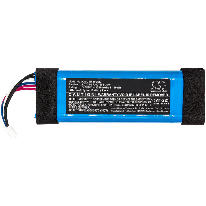 CS-JMF400SL : Battery for JBL Flip Essential, Flip 3 Stealth Edition, Flip 3 SE - Replaces JBL L0748-LF, 02-553-3494, GSP872693