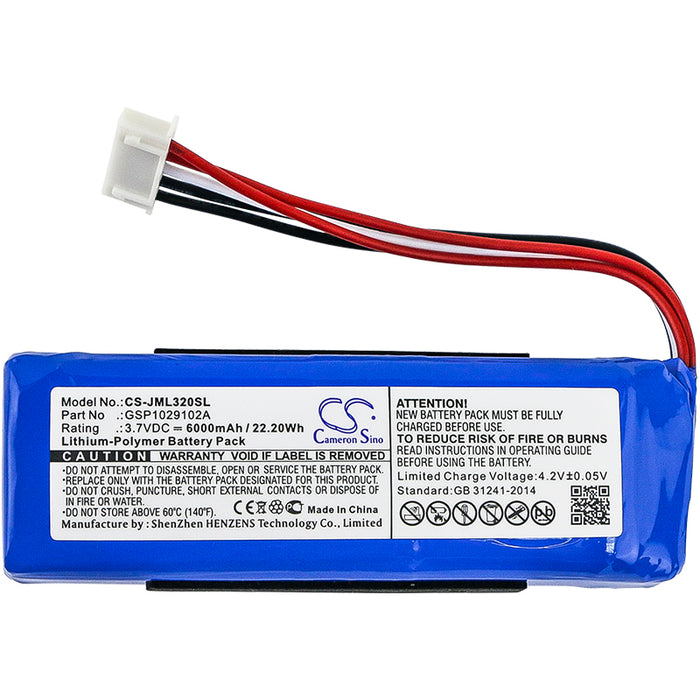 CS-JML320SL : Battery for JBL Charge 3 2016, Charge 3 2016 Version - Replaces JBL GSP1029102A