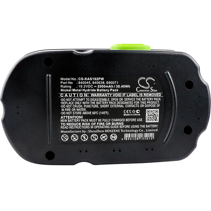 CS-KAS192PW : Battery for Kawasaki 19.2V Unisource, 69007, 691235 and others - Replaces Kawasaki 840045, 690071, 840638