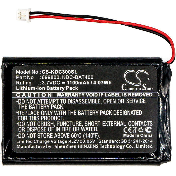 CS-KDC300SL : Battery for KOAMTAC KDC30, KDC350, KDC400 and others - Replaces KOAMTAC 699800, KDC-BAT400, KDCSPB1200