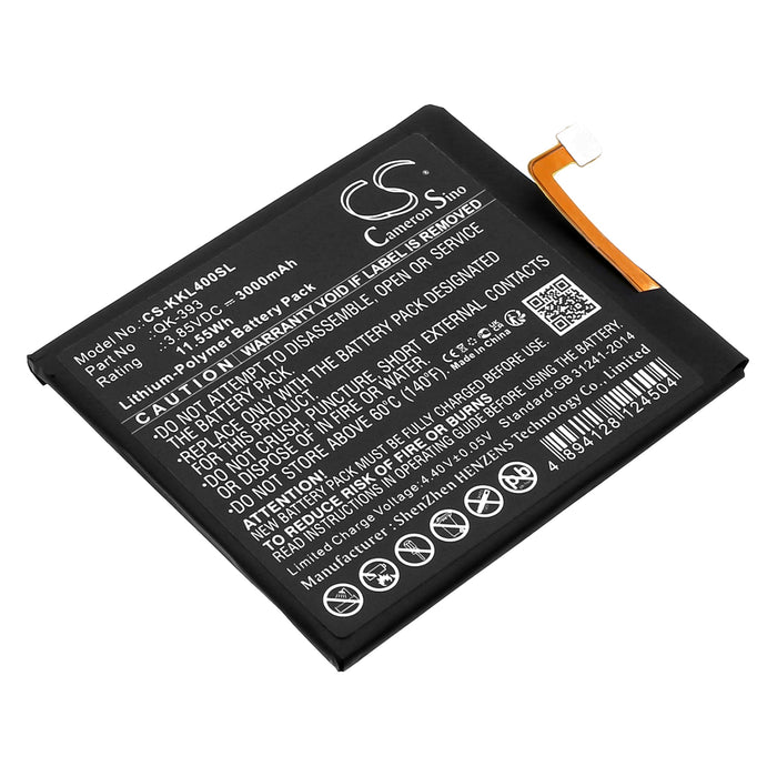 CS-KKL400SL : Battery for QiKU 360 N4, 360 N4 LTE Dual SIM, 1503-A01 and others - Replaces QiKU QK-393