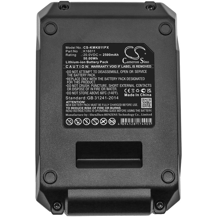 CS-KMK811PX : Battery for Kimo 6 Inch Cordless Chainsaw, QM-6001, QM-T20 and others - Replaces Kimo K16811