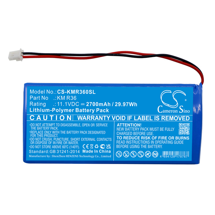 CS-KMR360SL : Battery for Kanomax KM R36 Gasmaster - Replaces Kanomax KM R36