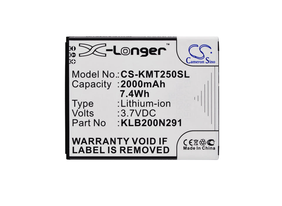 CS-KMT250SL : Battery for KAZAM Trooper2 5.0, Trooper 2 X5.0 - Replaces KAZAM KLB200N291, KXX50, 5834003661