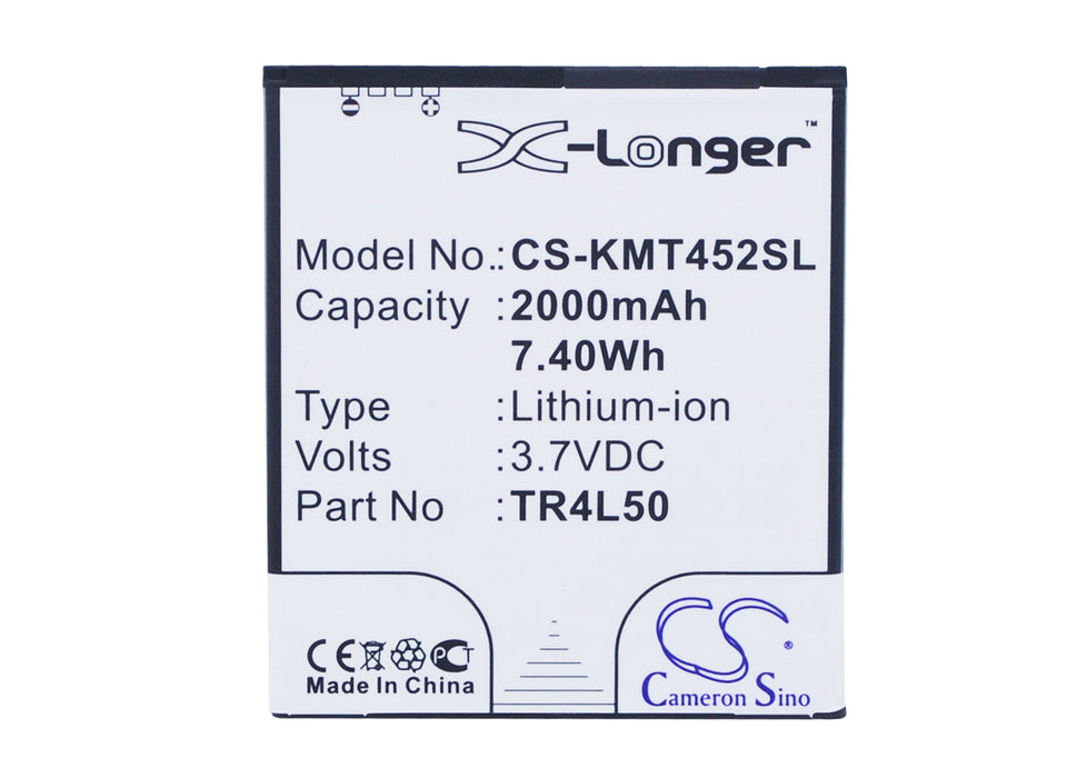 CS-KMT452SL : Battery for KAZAM Trooper 450L, Trooper 450L Dual SIM - Replaces KAZAM TR4L50, TR4L50-CBCMB10001885