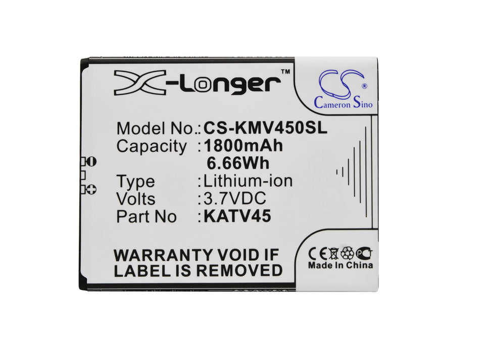 CS-KMV450SL : Battery for KAZAM TV 4.5 - Replaces KAZAM KATV45, KATV45-HSBH0014659