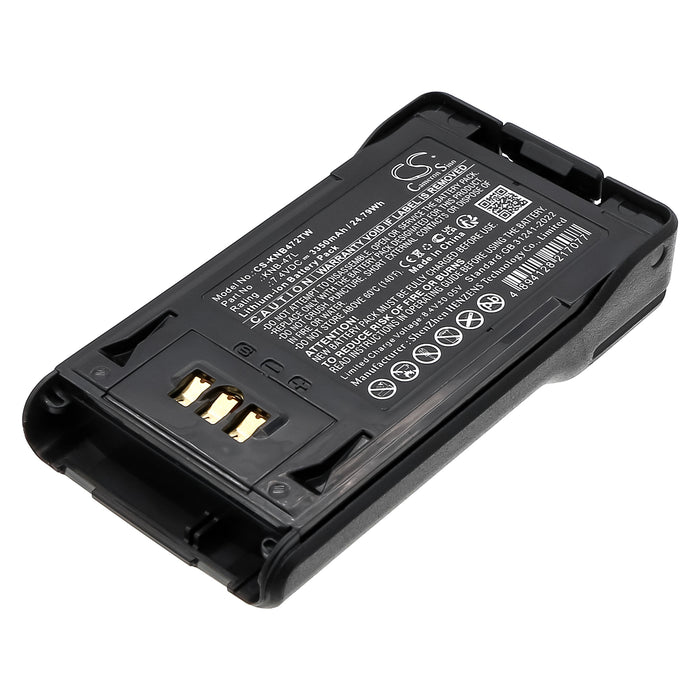 CS-KNB472TW : 7.4v 3350mAh Li-ION battery, replaces Kenwood KNB-47L, KNB-48L, KNB-50NC