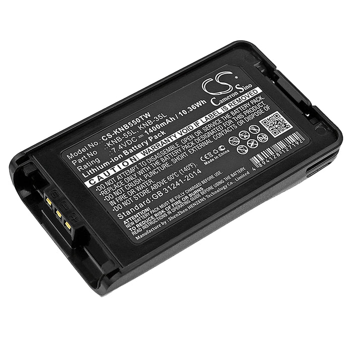 CS-KNB550TW : 7.4v 1400mAh Li-ION battery for Kenwood, replaces KNB-55L, KNB-57L etc.