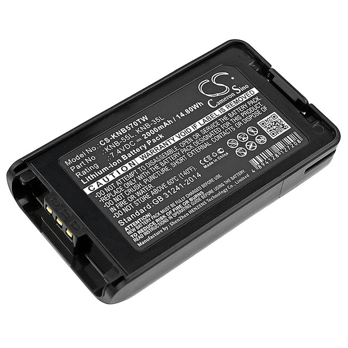CS-KNB570TW : 7.4v 2000mAh Li-ION battery for Kenwood, replaces KNB-57L etc.