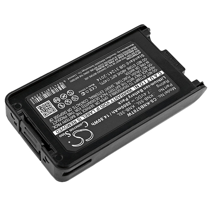 CS-KNB570TW : 7.4v 2000mAh Li-ION battery for Kenwood, replaces KNB-57L etc.