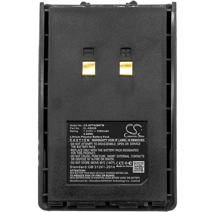 CS-KPT4200TW : Battery for Kirisun PT4200, PT5200, PT558 and others - Replaces Kirisun KL-KB58B, KB58B, KB58L and others