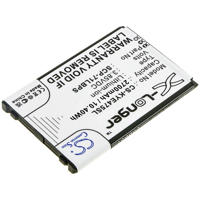 CS-KYE475SL : Battery for Kyocera DuraTR, E4750 - Replaces Kyocera SCP-71LBPS, 5AAXBT108GEA