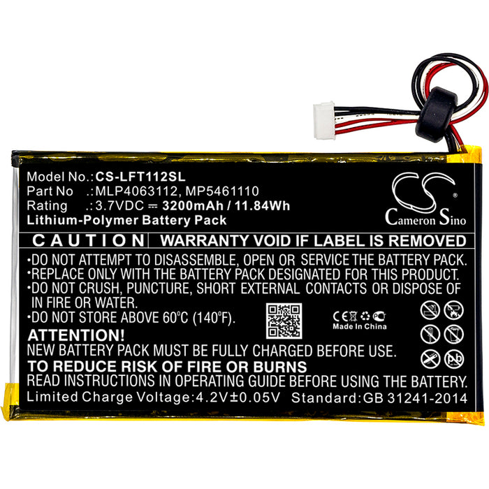CS-LFT112SL : Battery for Leapfrog LeapPad Platinum Kids Learning, XDi Ultra, LeapPad 31565 and others - Replaces LeapFrog MLP4063112, 800-10067, MP5461110