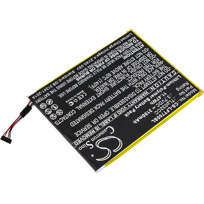 CS-LFT700SL : Battery for Alcatel One Touch Pixi 8 8.0 3G, 9005X, OT-9005X and others - Replaces Alcatel TLp032CC, TLp032CD