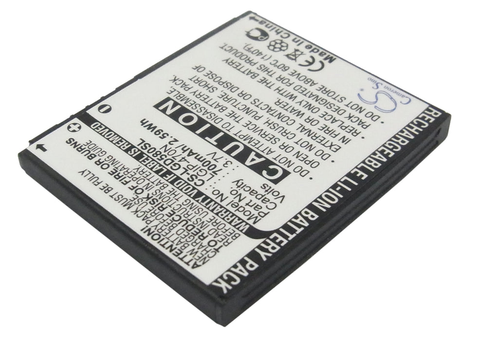 CS-LGD580SL : Battery for LG GD580, GD580 Lollitop - Replaces LG LGIP-470N, SBPL0098601