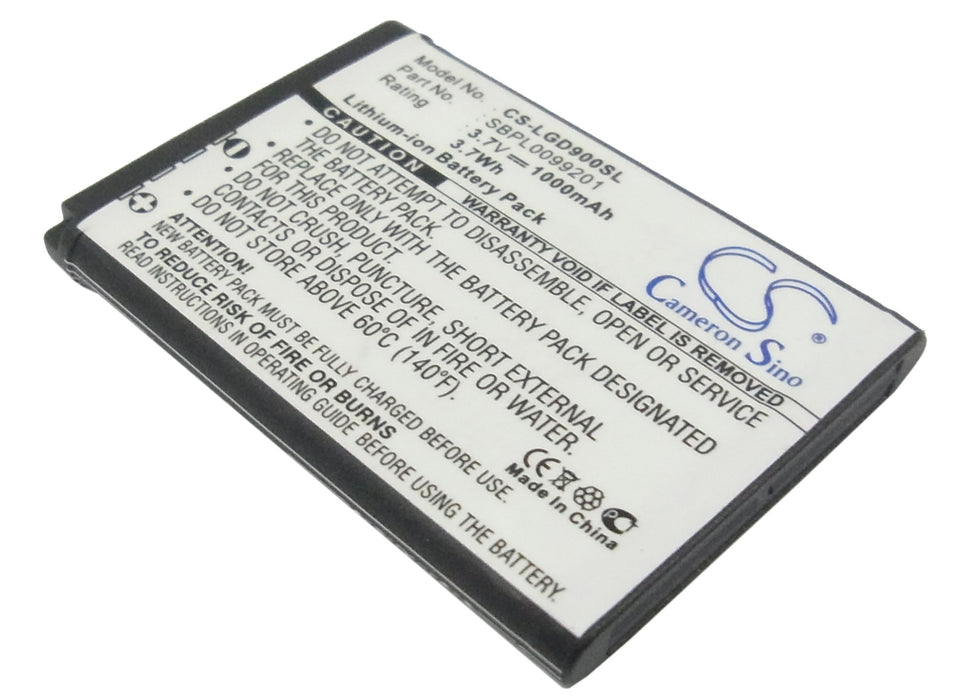 CS-LGD900SL : Battery for LG GD900, GD900 Crystal, BL40 Chocolate - Replaces LG LGIP-520N, SBPL0099201