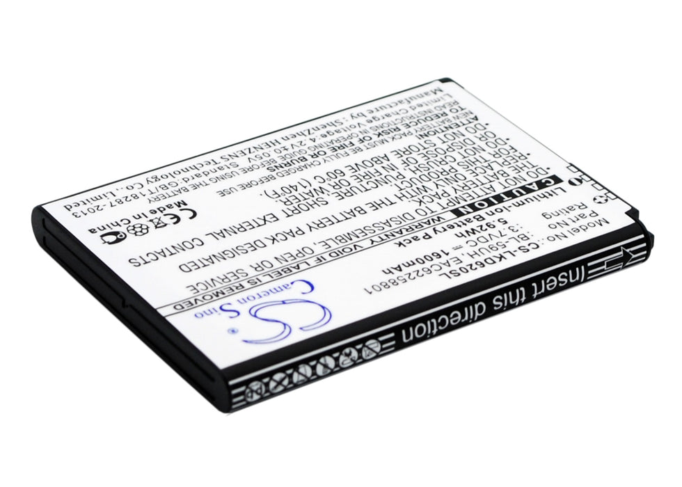 CS-LKD620SL : Battery for LG Optimus G2 Mini, D620, D620R and others - Replaces LG BL-59UH, EAC62258801, EAC62258701