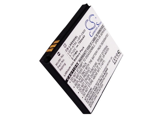 CS-LKE850SL : Battery for LG KE820, KE850, KG99 and others - Replaces LG LGIP-A750, LGIP-C800