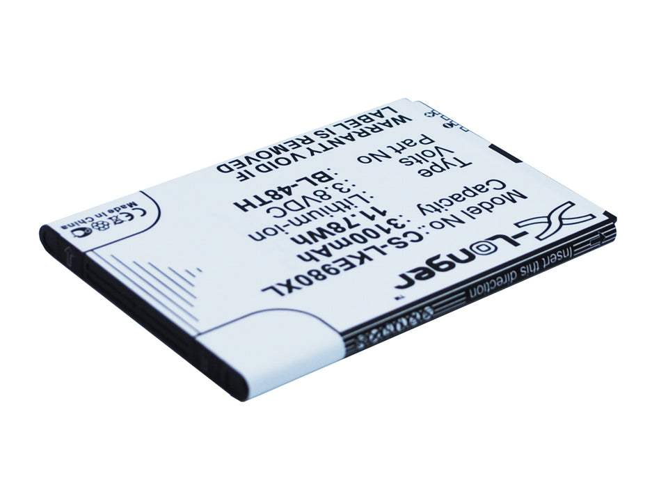 CS-LKE980XL : Battery for LG E940, E980, E977 and others - Replaces LG BL-48TH, EAC62058511, EAC62058511 LLL