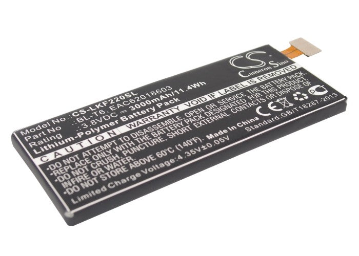 CS-LKF220SL : Battery for LG Optimus GK, F220S, F220K and others - Replaces LG BL-T6, EAC62018603