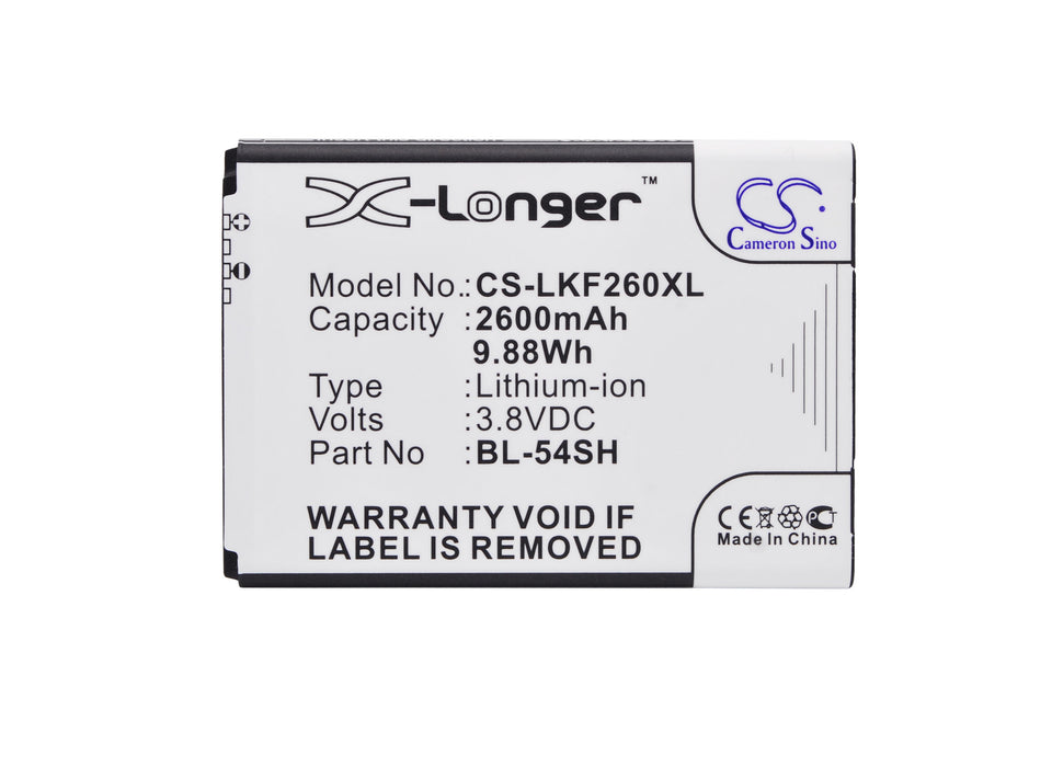 CS-LKF260XL : Battery for LG Optimus LTE III, F260, F260K and others - Replaces LG BL-54SH, BL-54SG, EAC62018301 and others